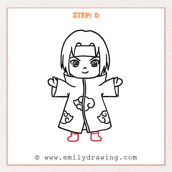 how to draw an itachi uchiha - Step 6